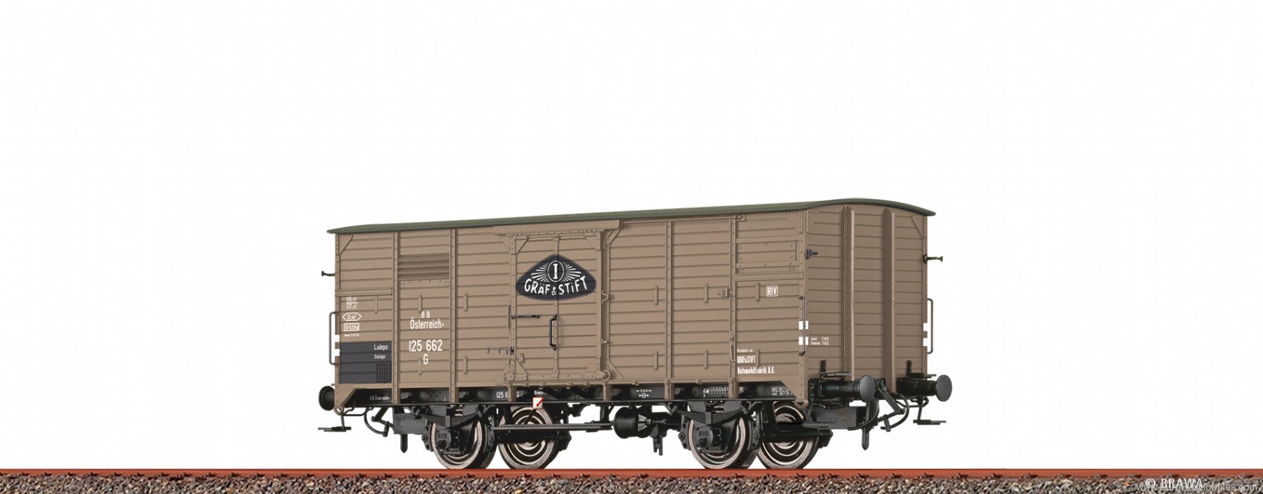 Brawa 50974 Covered Freight Car G GrÃ¤f & Stift BBÃ