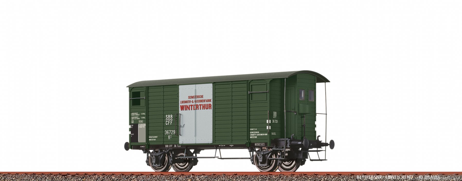 Brawa 50990 Covered Freight Car K2 SLM Winterthur SBB