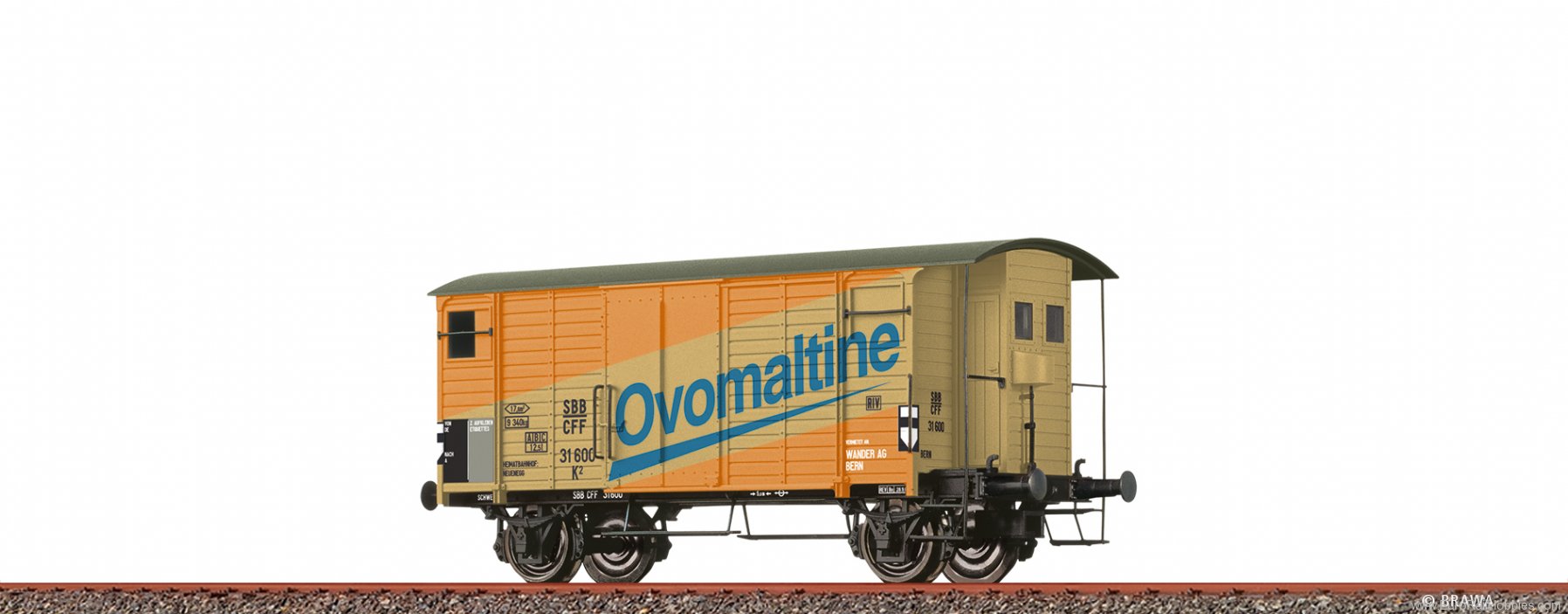 Brawa 50992 SBB Covered Freight Car K2 'Ovomaltine' 