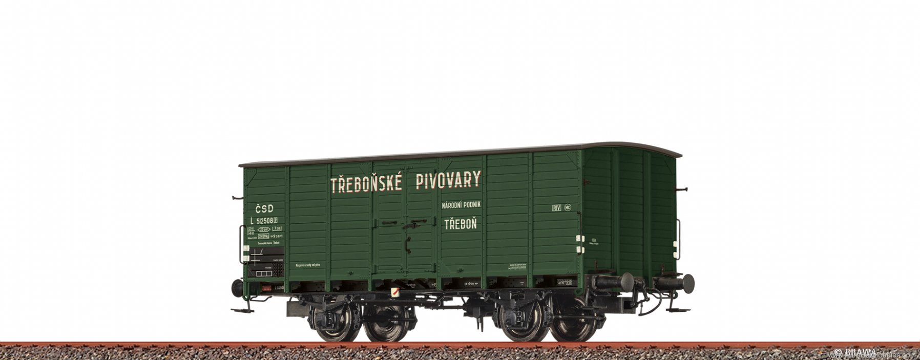 Brawa 50993 Covered Freight Car L Trebonske Pivovary CSD