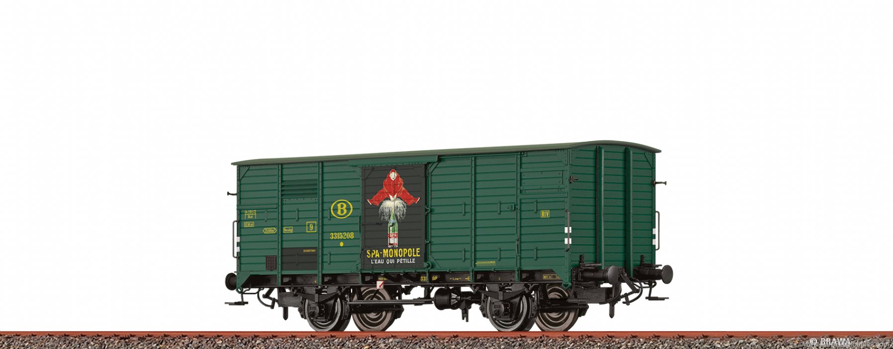 Brawa 50995 Covered Freight Car SPA Monopole SNCB