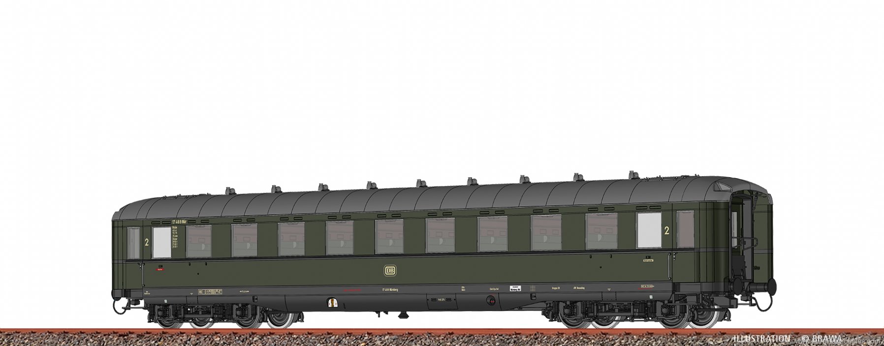 Brawa 51042 Passenger Coach B4Ã¼e DB
