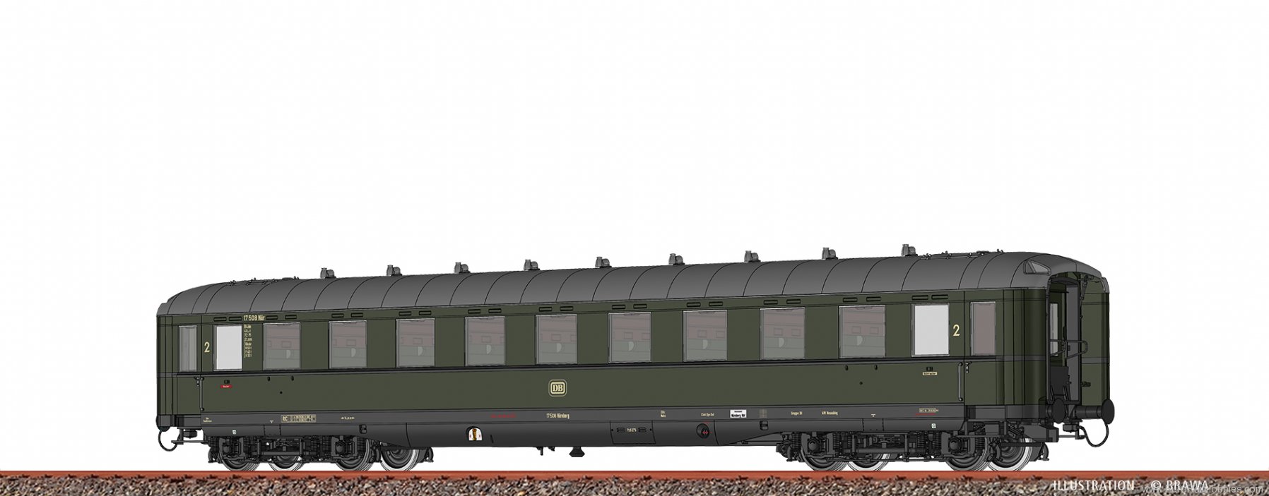 Brawa 51059 Passenger Coach B4Ã¼e DB