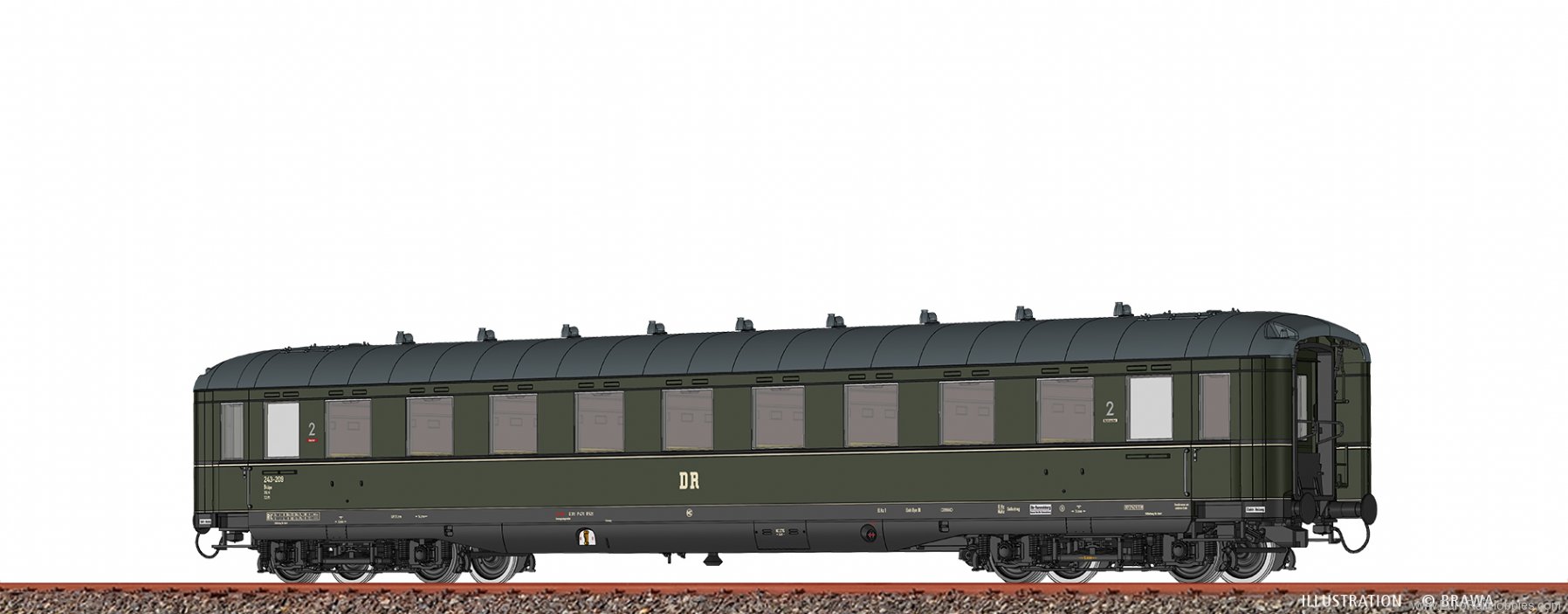 Brawa 51065 Passenger Coach B4Ã¼pe DR