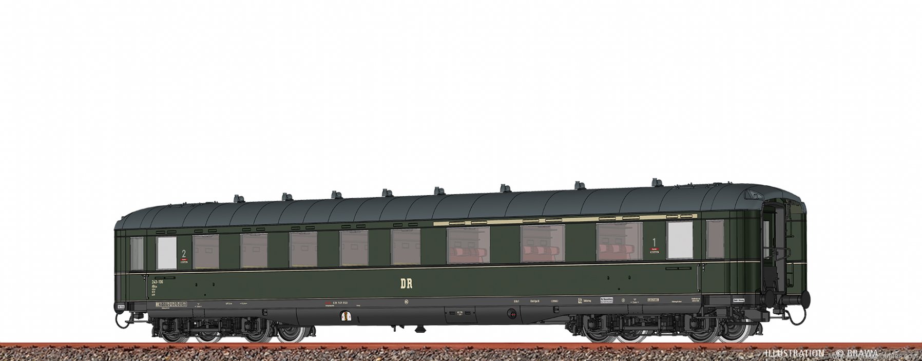 Brawa 51070 Passenger Coach AB4Ã¼e DR
