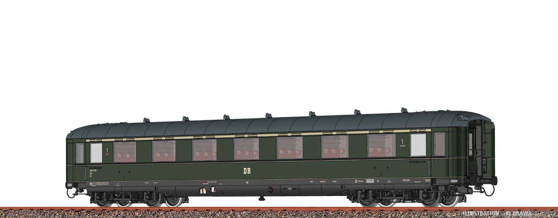 Brawa 51075 Passenger Coach A4Ã¼e DR