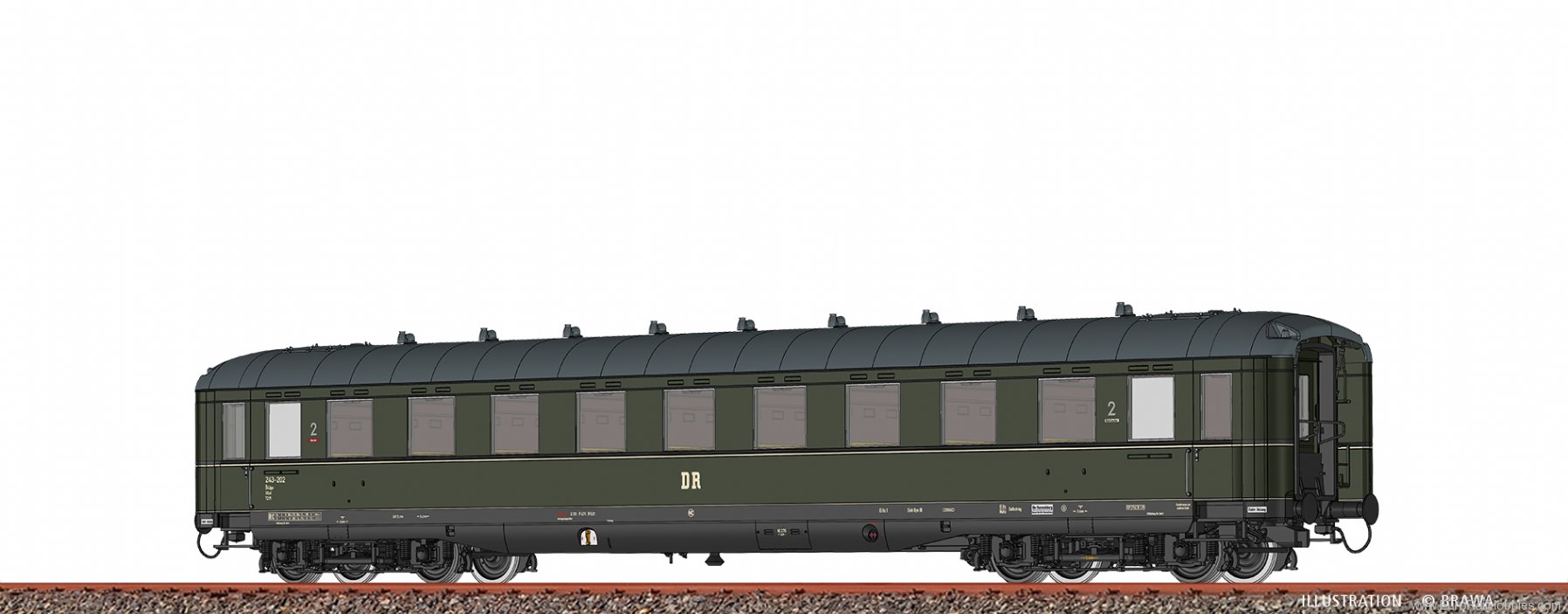 Brawa 51078 Passenger Coach B4Ã¼pe DR