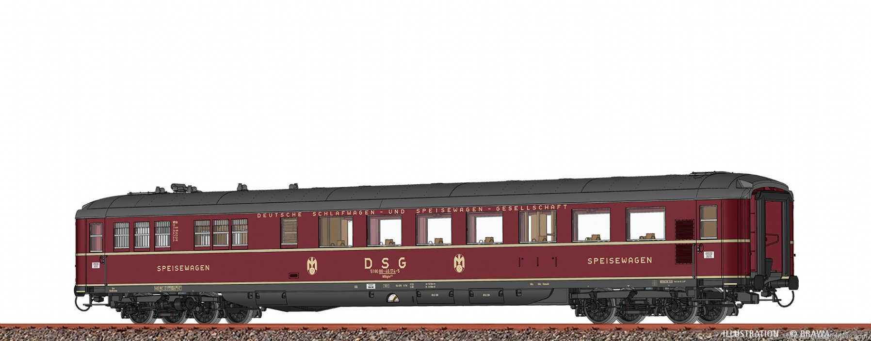 Brawa 51100 Dining Car WRÃ¼ghe152 DSG