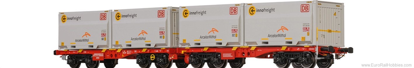 Brawa 51137 BRAWA DB AG Flat Car Sggmmrrs 'ArcelorMittal'