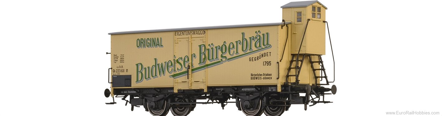 Brawa 51260 BRAWA  k.k.St.B. Beer Car 'Budweiser BÃ¼rge