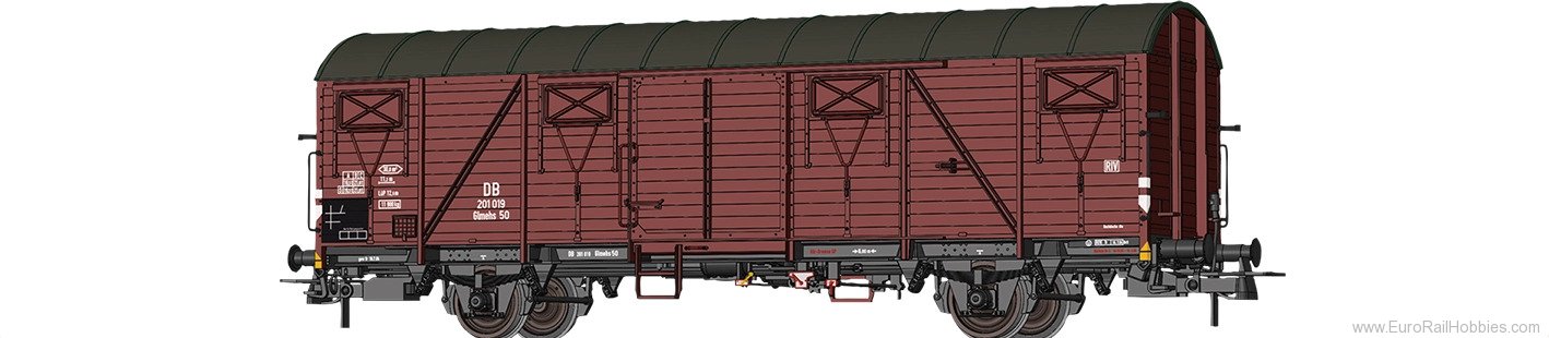 Brawa 51292 BRAWA DB Covered Freight Car Glmehs50 (New To