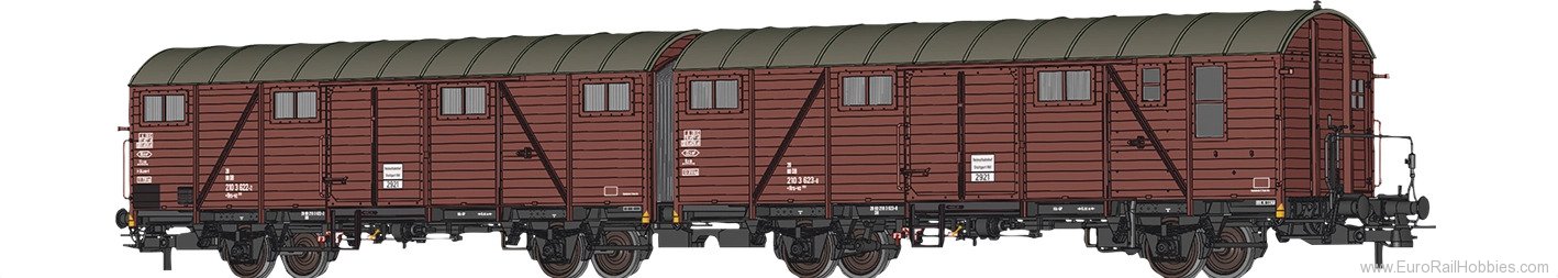 Brawa 51299 BRAWA DB Covered Freight Car Gllmehs52 (New T