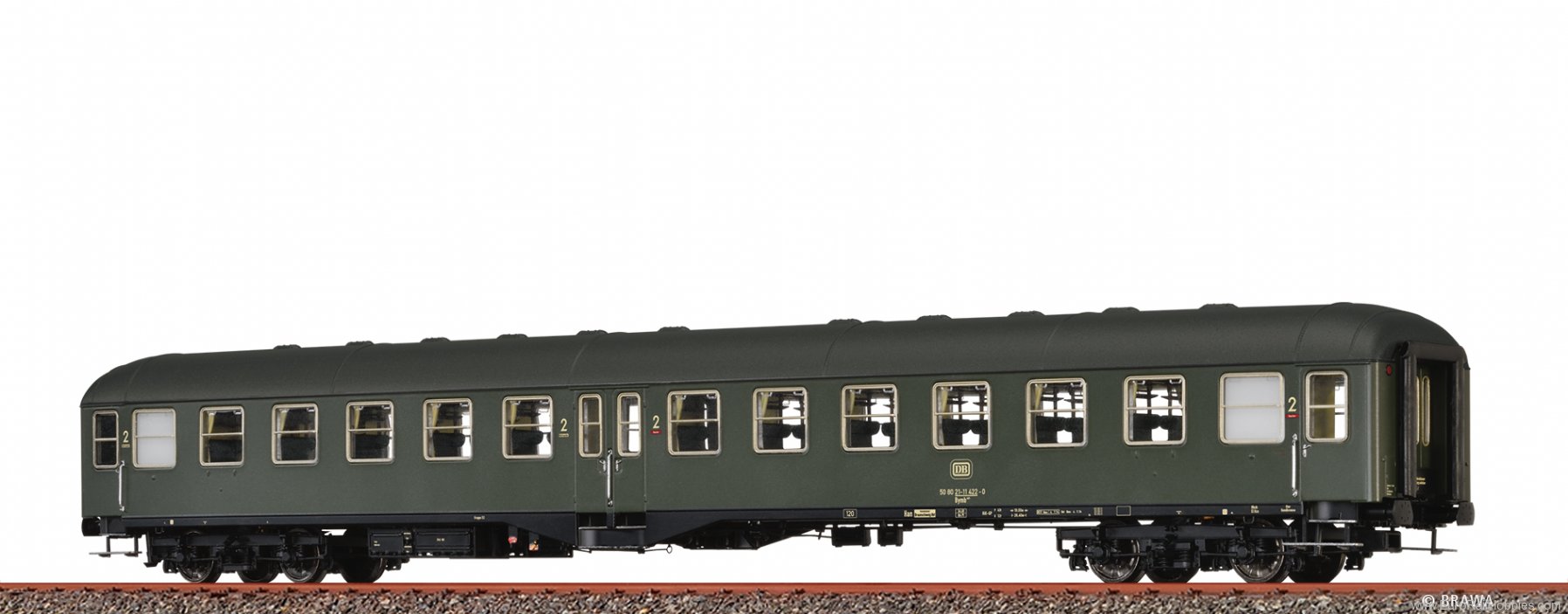 Brawa 58050 Passenger Coach Bym421 DB(DC Analog Version P