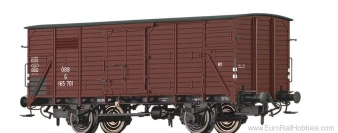 Brawa 67497 Covered Freight Car G10 ÃBB Road no. 165 7
