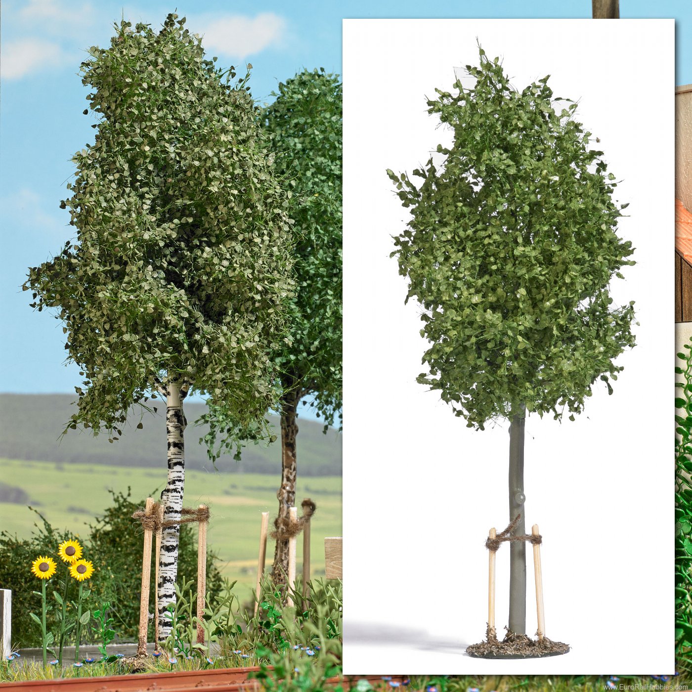 Busch 10627 Young sycamore with stakes