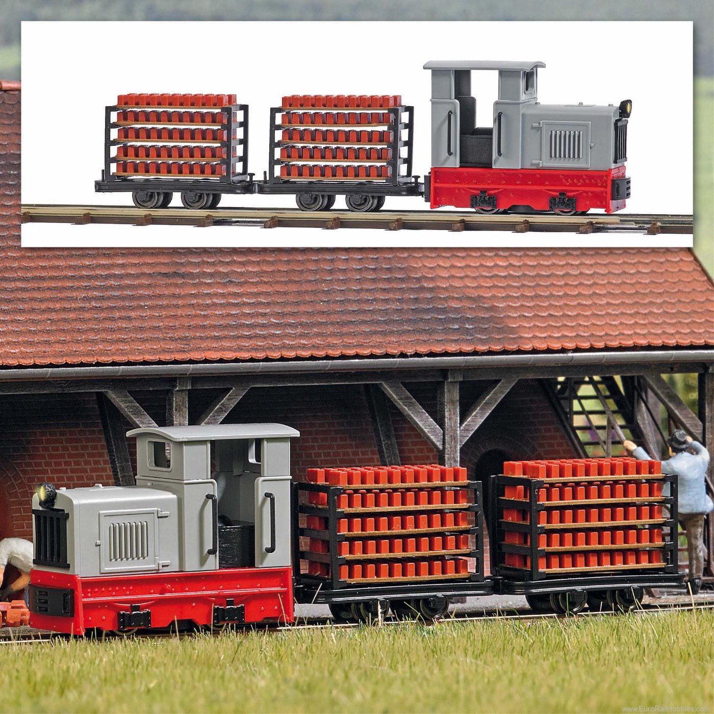 Busch 12014 Feldbahn Starter Set - Brick Transport (HOf F