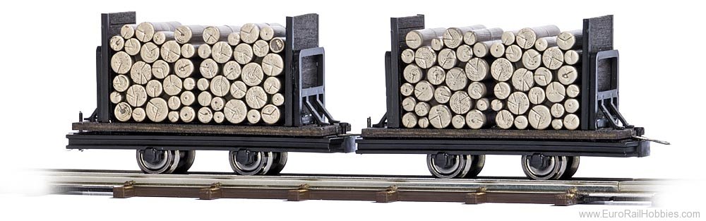 Busch 12211 Two Flat Wagons with Logs