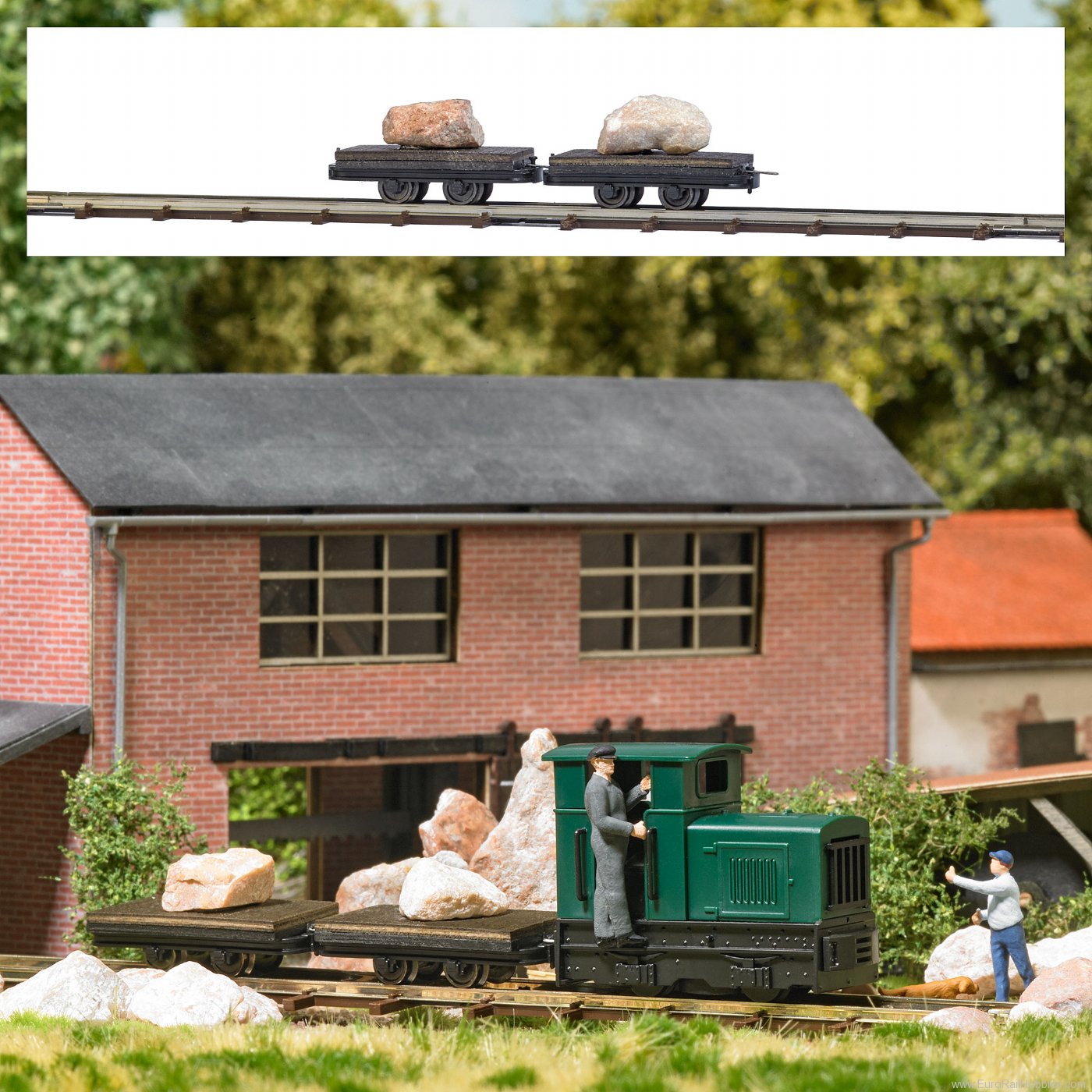 Busch 12235 2 Wagons with rocks