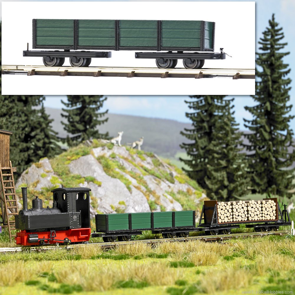 Busch 12246 Low-sided Platform Wagon on Bogies (HOf Feldb