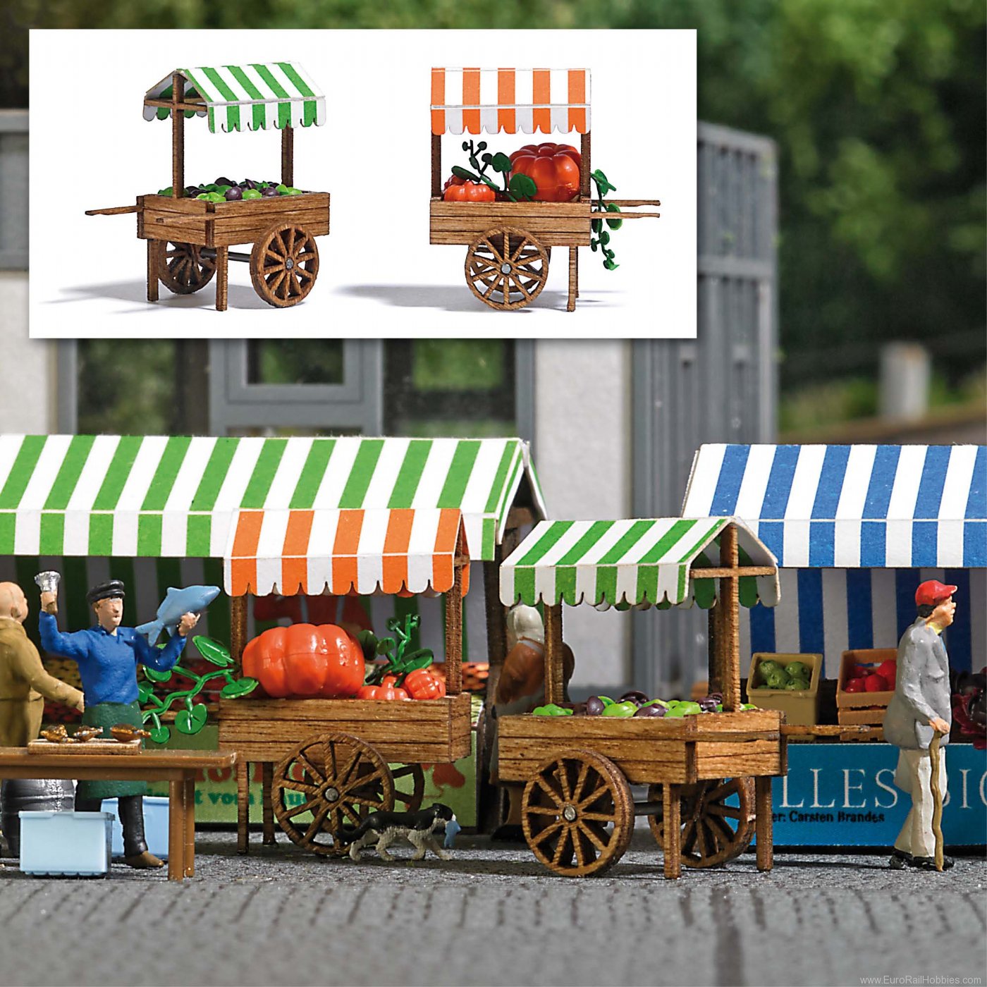 Busch 1826 2 Mobile market stalls: Pumpkins & Salads