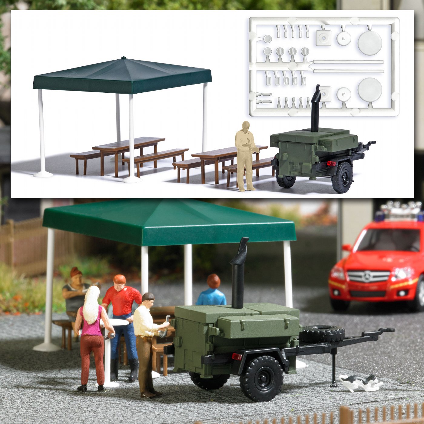 Busch 1829 Field kitchen with cook