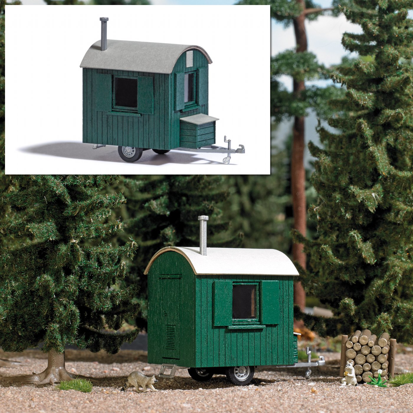 Busch 1983 Mobile logger hut, green