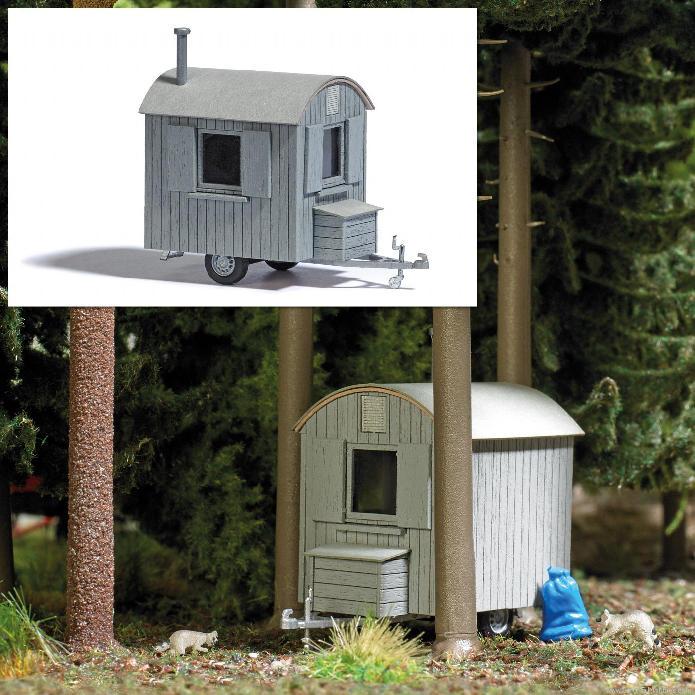 Busch 1985 Mobile logger hut, grey