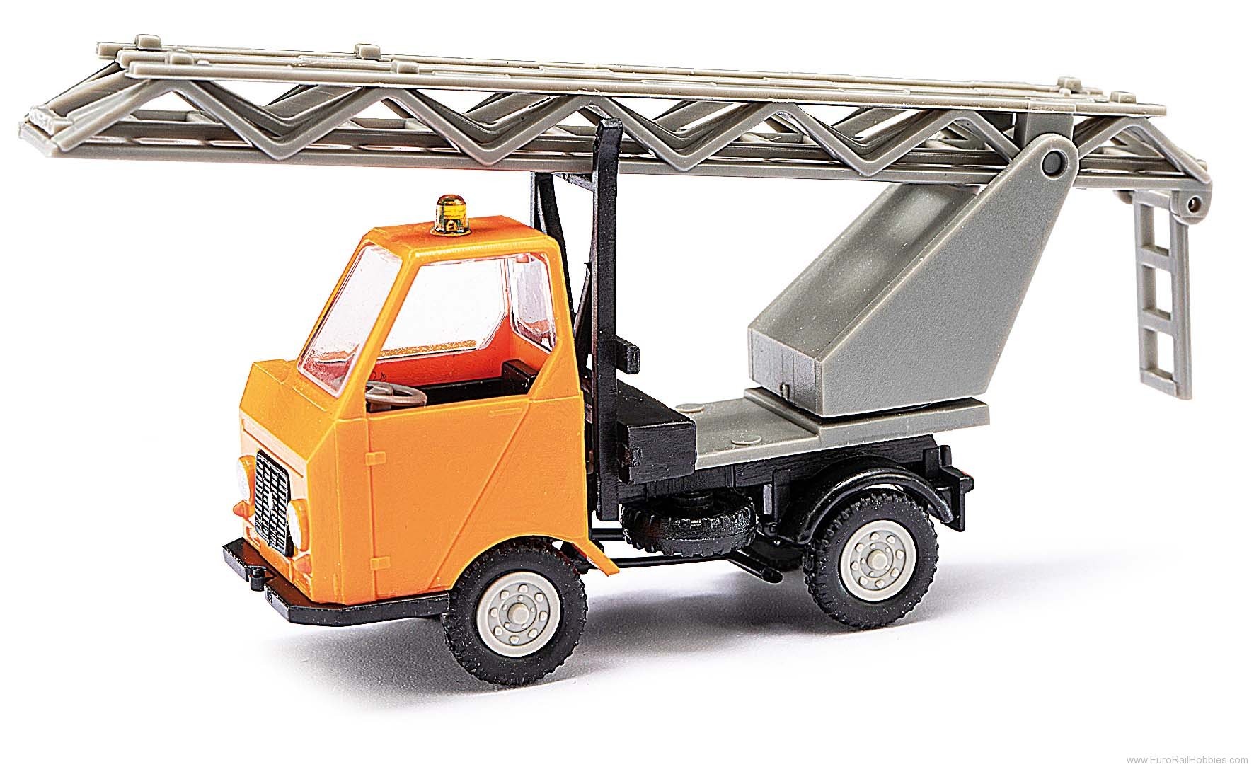 Busch 210003403 Multicar M22 w. turntable ladder, orange, DDR