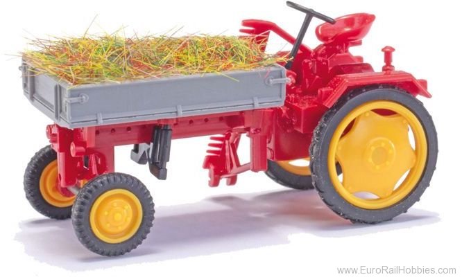 Busch 210005002 Tractor RS09 with platform and hay load