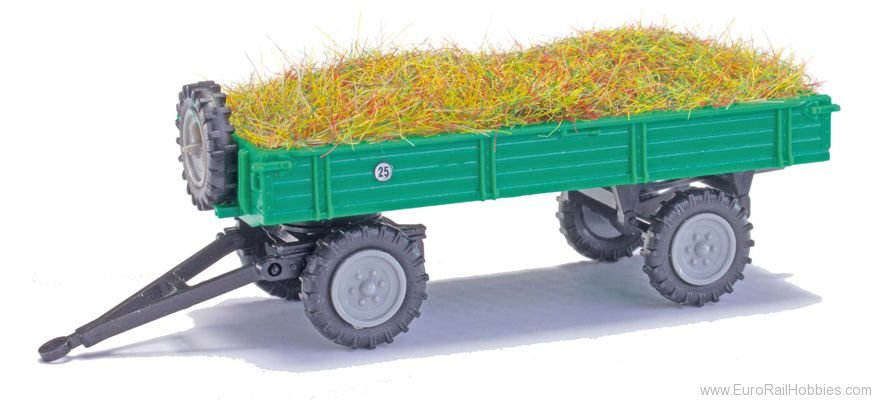 Busch 210010225 Trailer T4 with hay load, green with special 