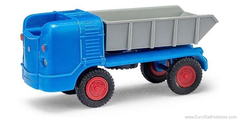 Busch 211002202 Multicar M21 dump truck, blue-red, DDR, (Mehl