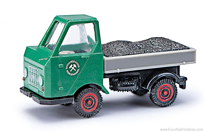 Busch 211015506 Multicar M22 with flatbed w/Coal Load
