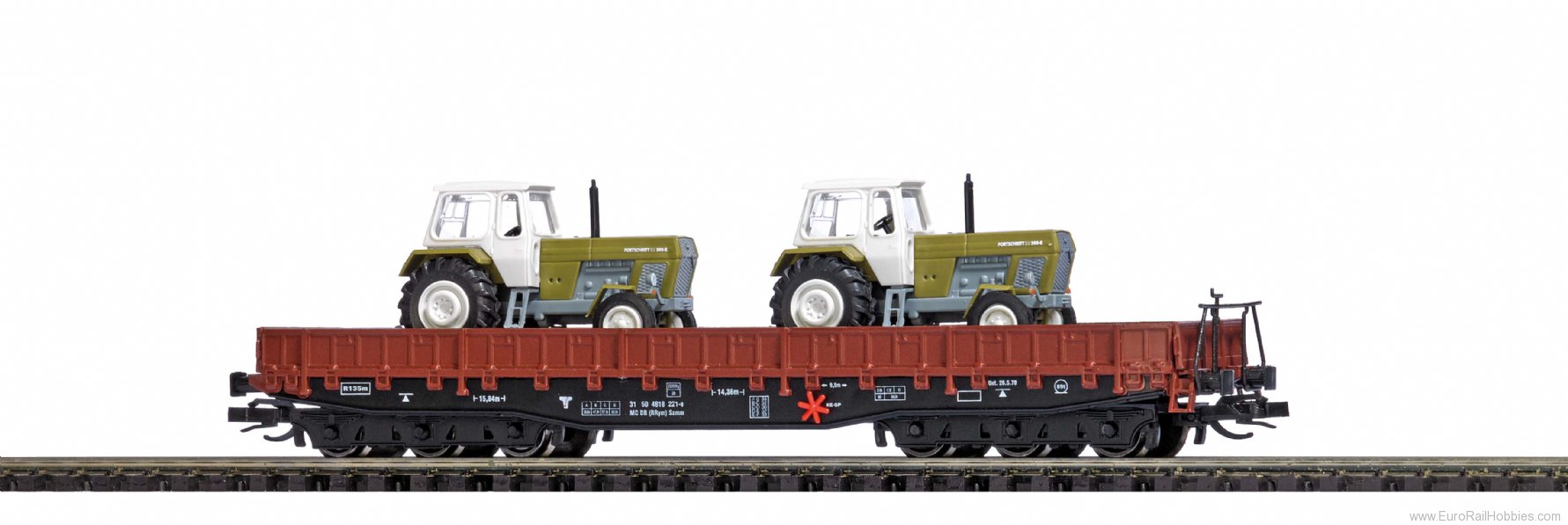 Busch 31170 Flat Car Samm 4818 with Tractors IV TT