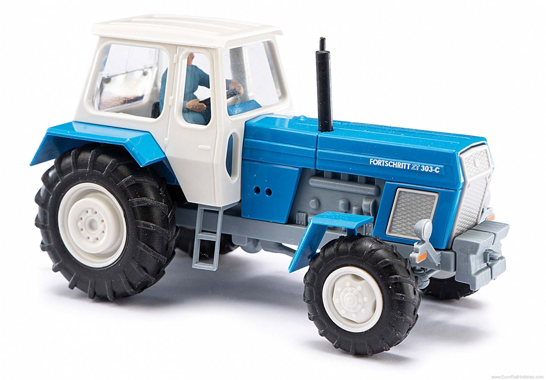 Busch 42855 Tractor progress ZT 303 w. farmer's wife, blu