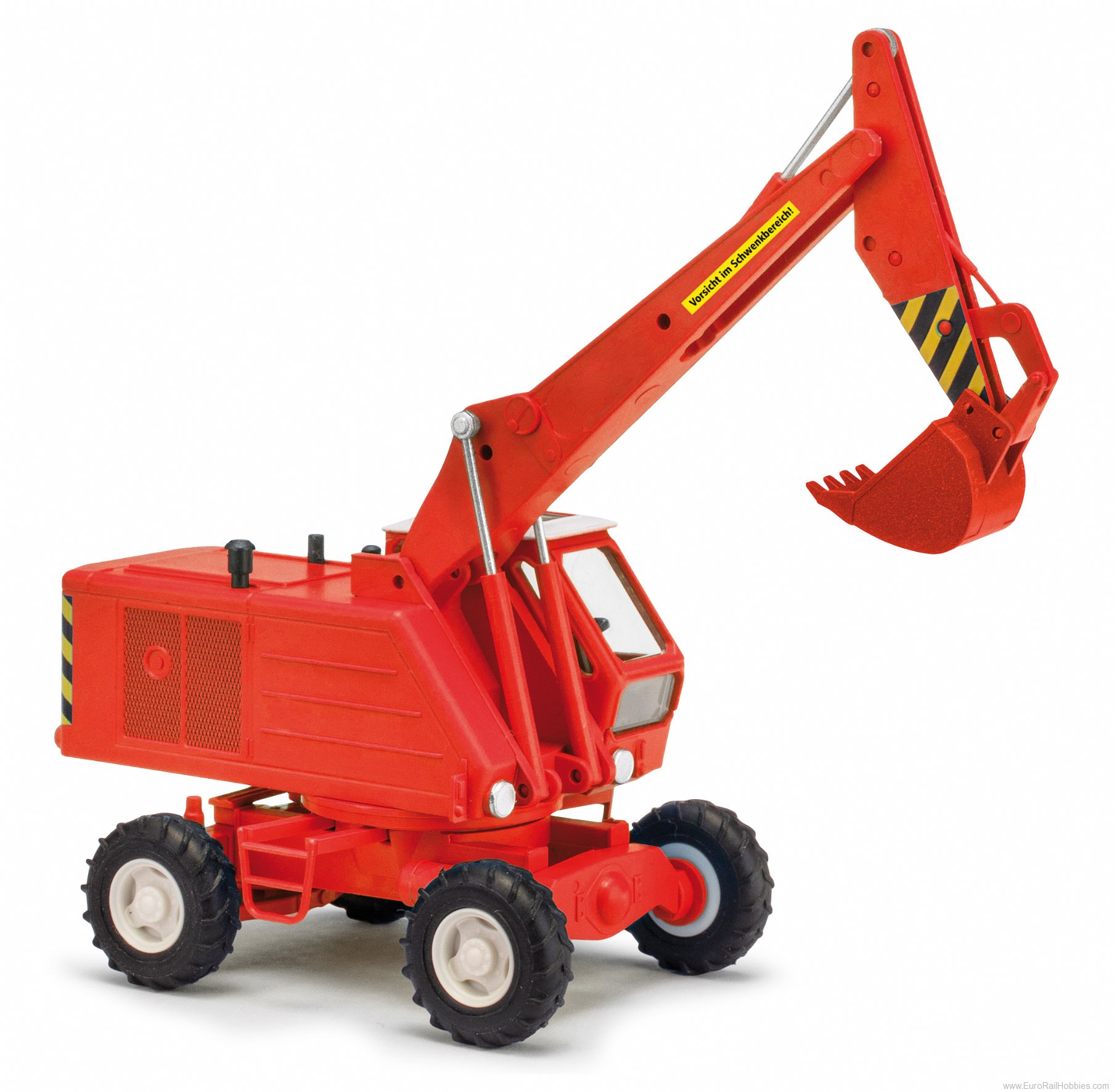 Busch 42894 Mobilbagger T174-2 mit Tiefloffel, Rot