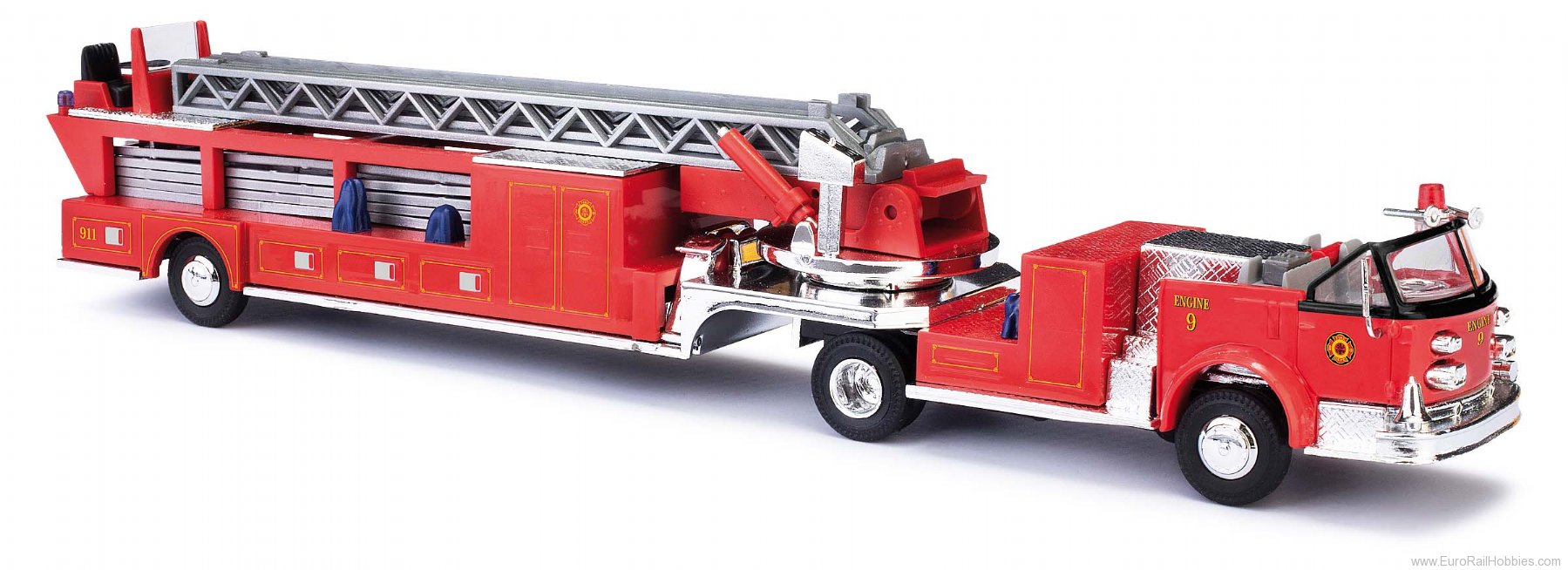 Busch 46031 LaFrance Turntable ladder trailer, open, Fire