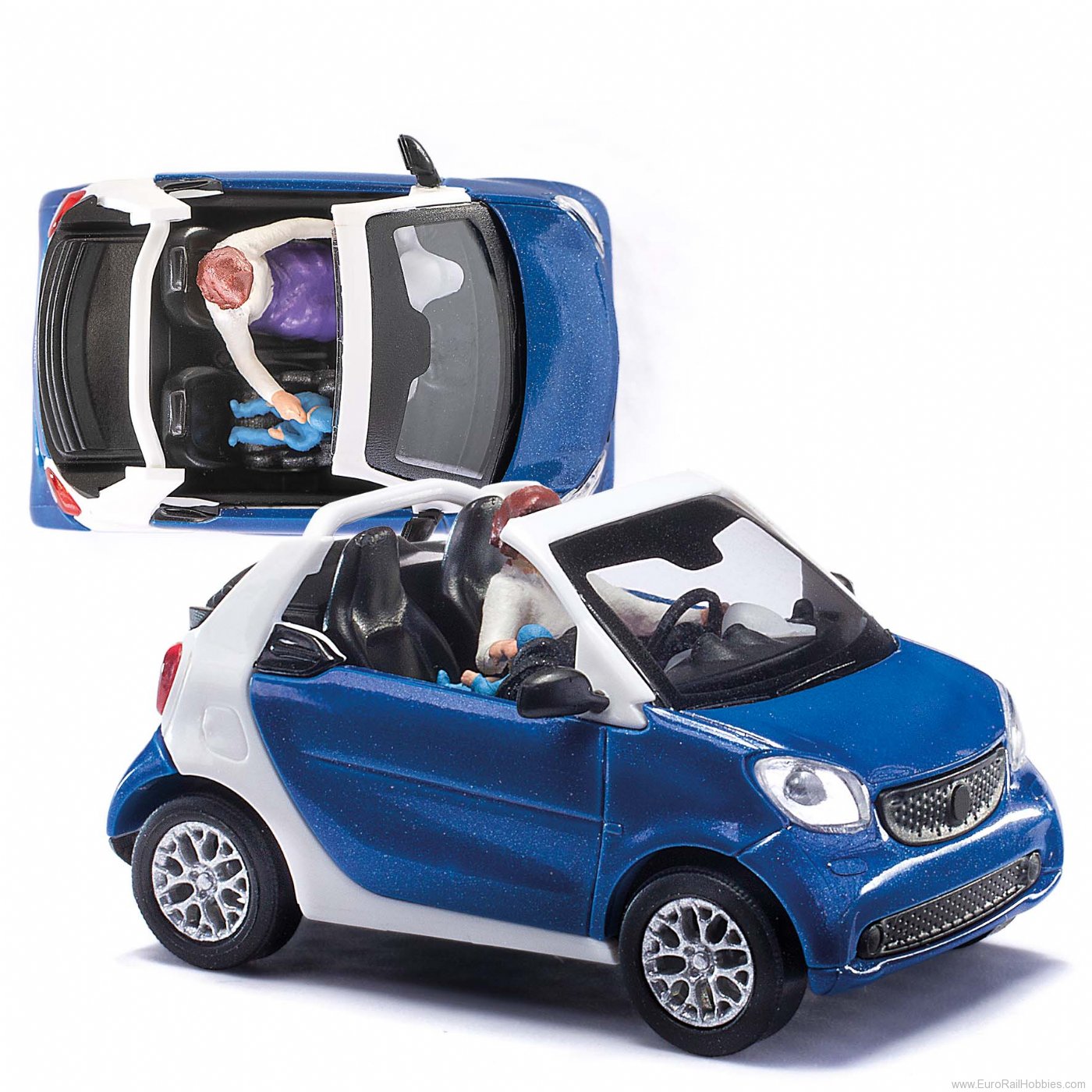 Busch 50779 Smart For2 Cabrio 2015 Fahrerin/Kindersitz