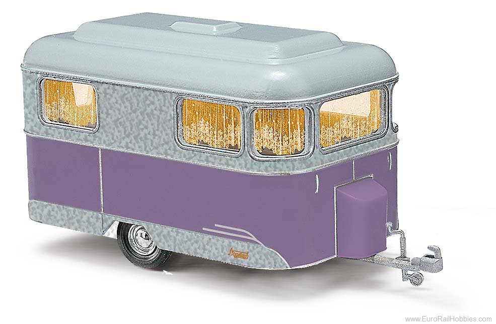 Busch 51704 Nagetusch Wohnwagen 1958 Lilac & Silver