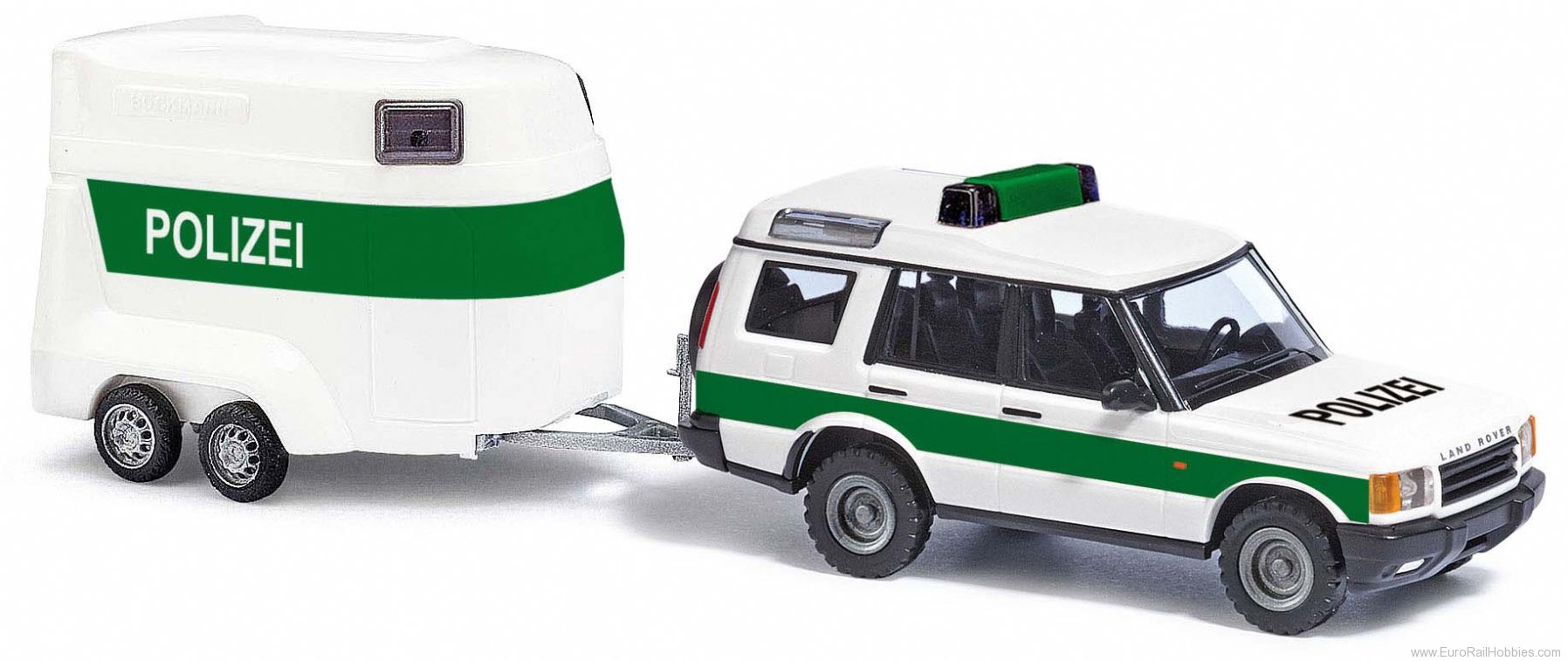 Busch 51936 Land Rover Discovery Polizei + Anhanger