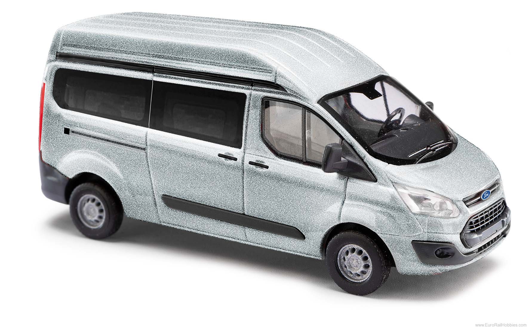 Busch 52505 Ford Transit Custom w. high roof bus, silver 