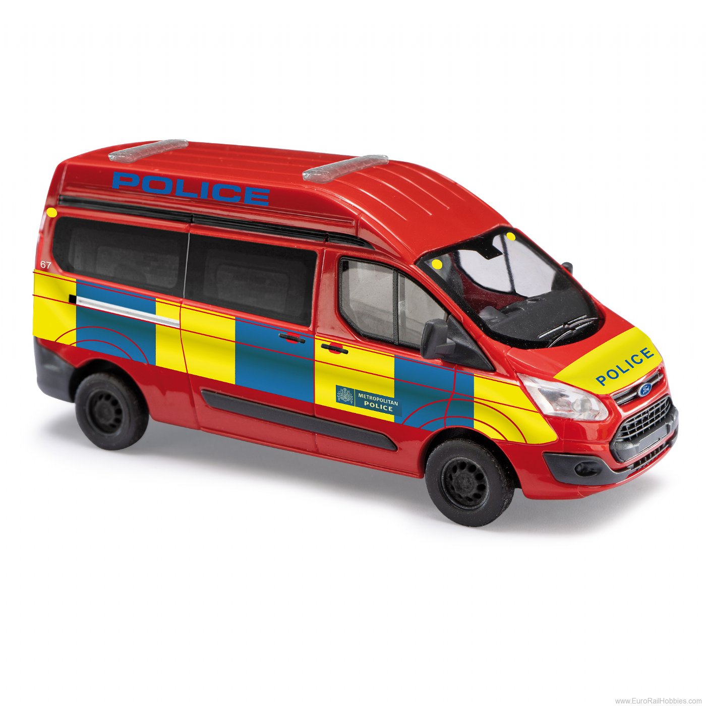 Busch 52519 Busch Ford Transit Custom High Roof, Police, 