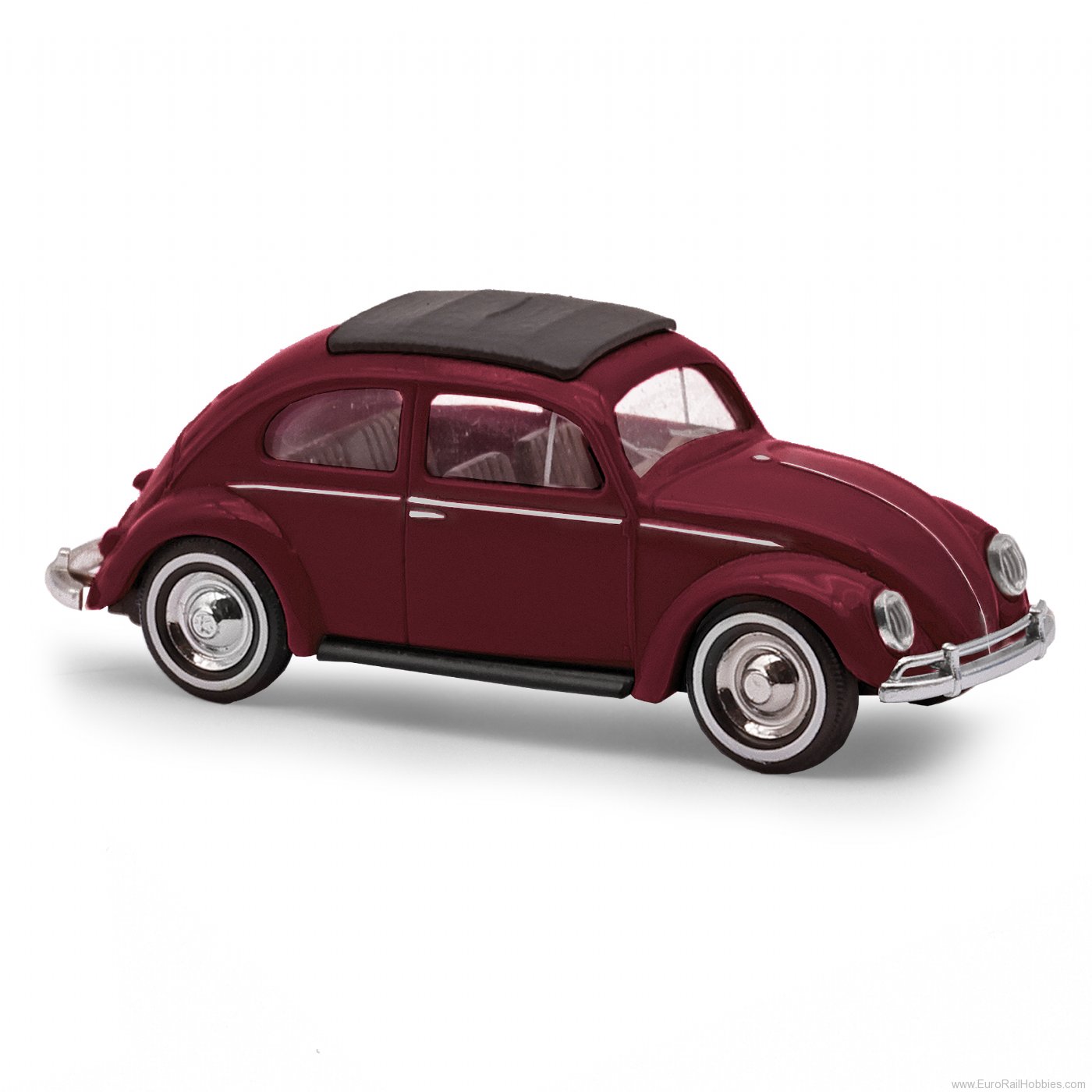 Busch 52991 Busch VW Beetle with Oval Window Wine Red/Rag
