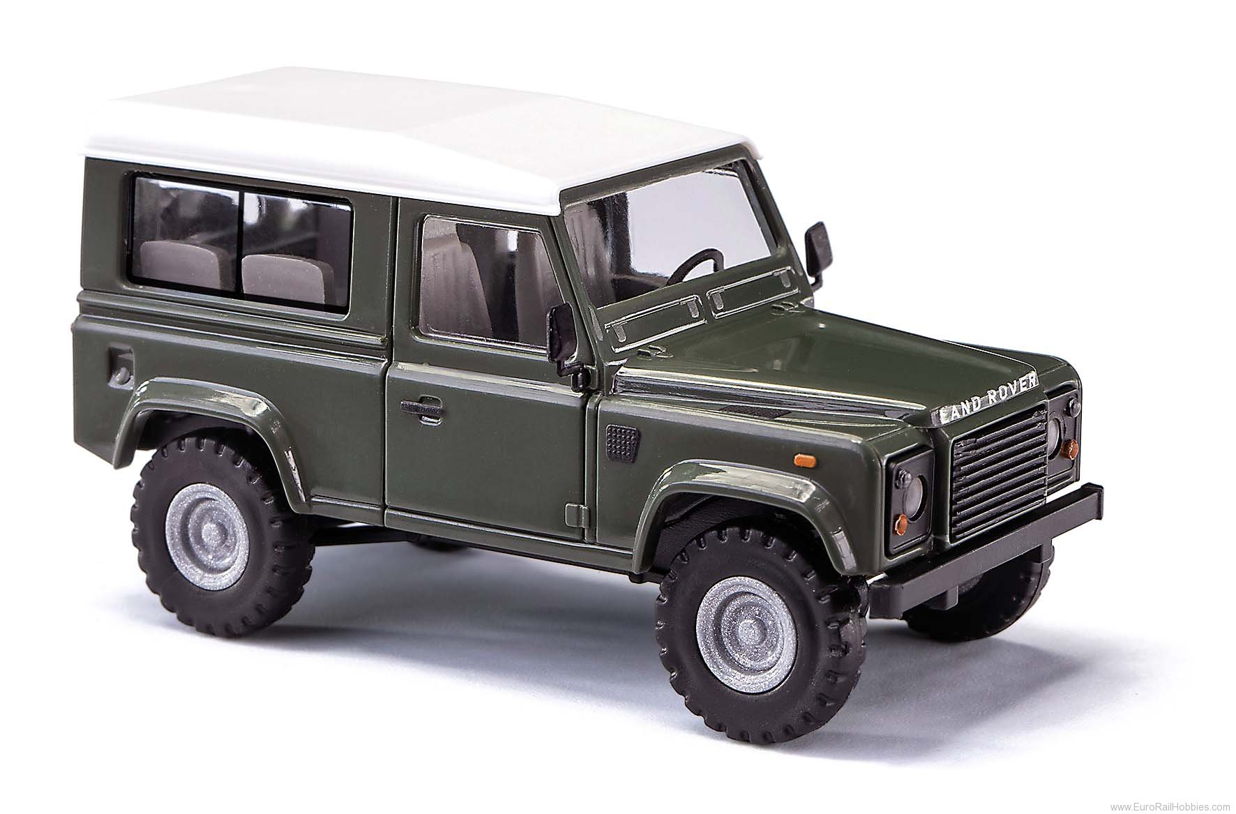 Busch 54302 Land Rover Defender 1990 Green/White Top