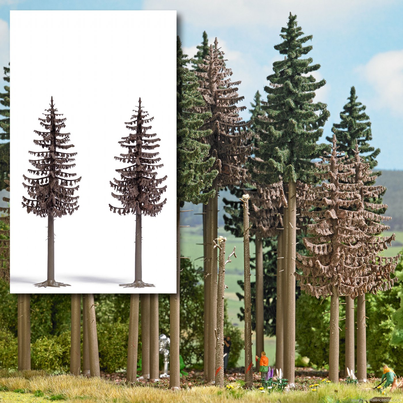 Busch 6166 2 Dead Spruce Trees