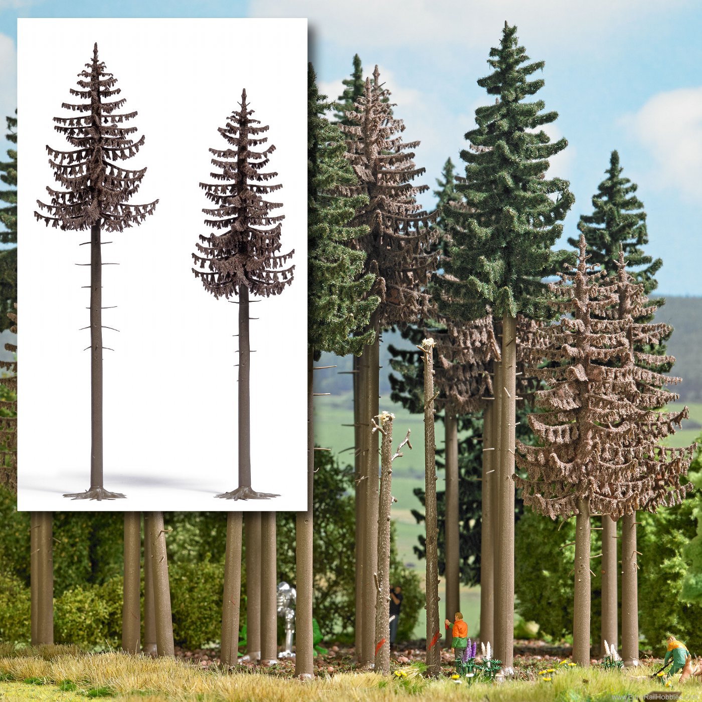 Busch 6167 2 Dead Spruce Trees