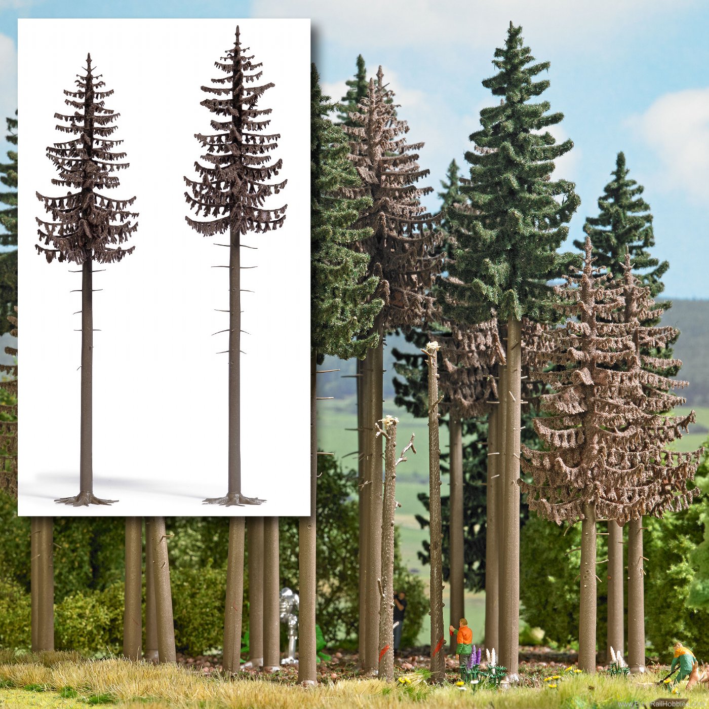 Busch 6168 2 Dead Spruce Trees