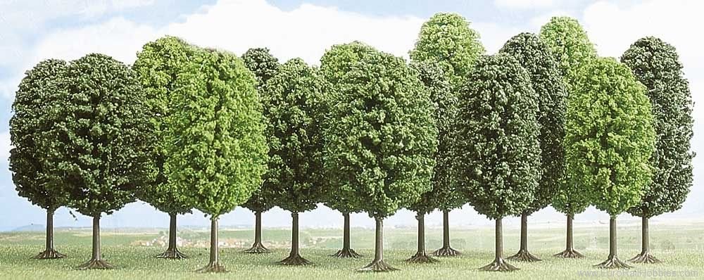 Busch 6586 12 deciduous trees 3.5 - 5.5cm