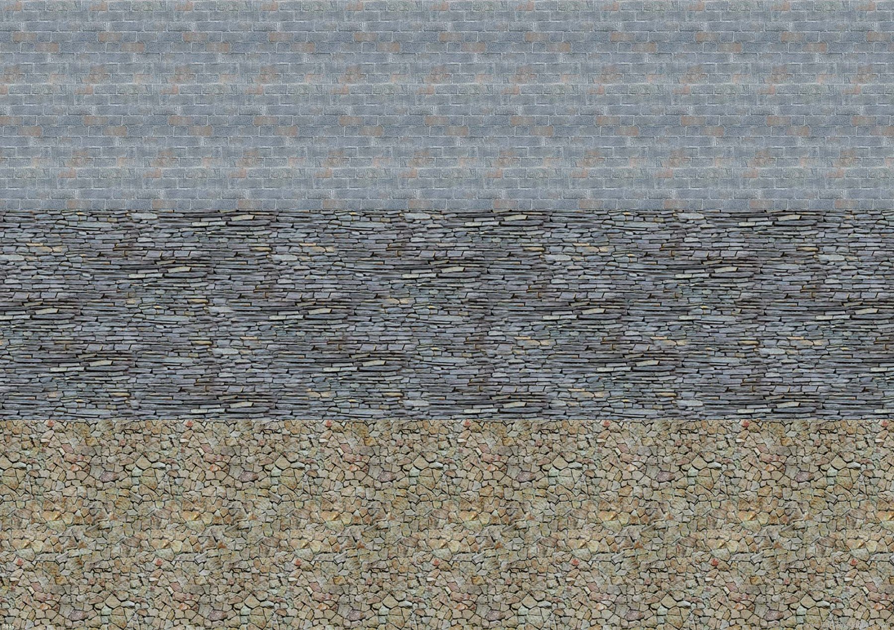 Busch 7443 2 Decor sheets Â»Different brick walls & ba