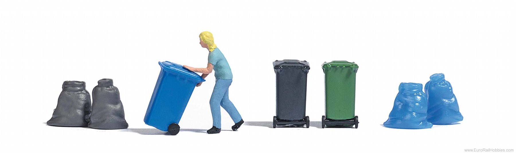 Busch 7874 Woman w. trash can