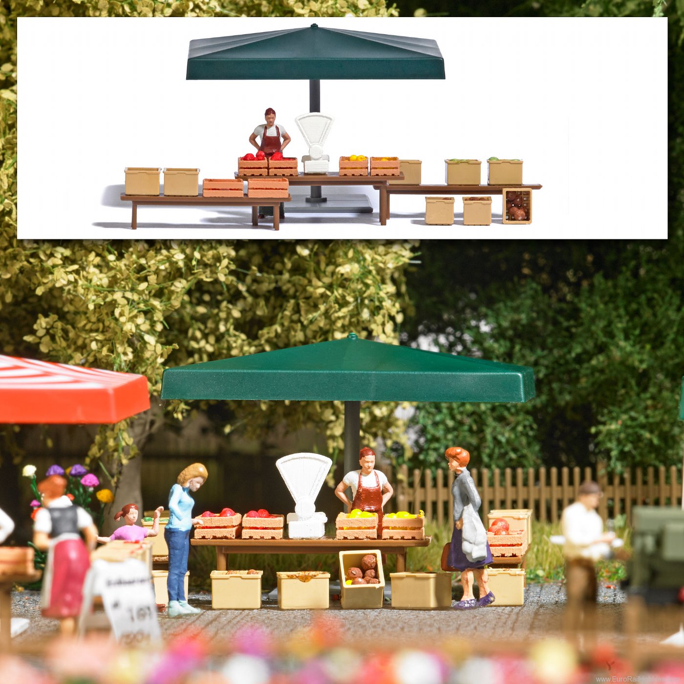 Busch 7915 Market stall with vegetables